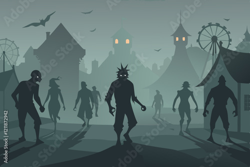 "Halloween Night Vector Illustration Background Design"

