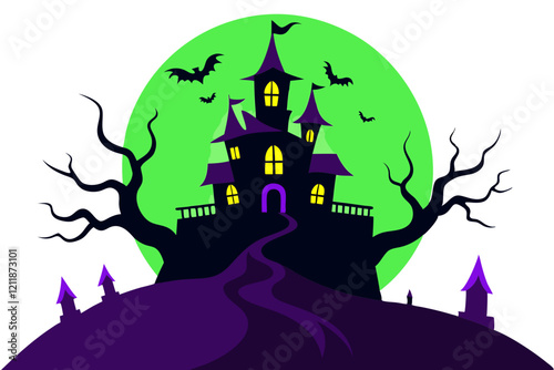 "Halloween Night Vector Illustration Background Design"

