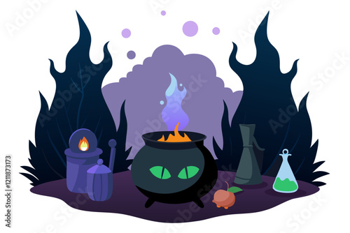 "Halloween Night Vector Illustration Background Design"

