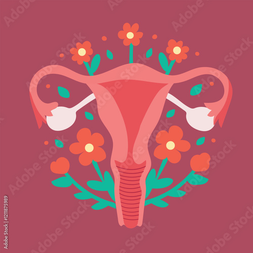 Uterus, pregnant woman, on isolated background for medical concepts of maternal pregnancy