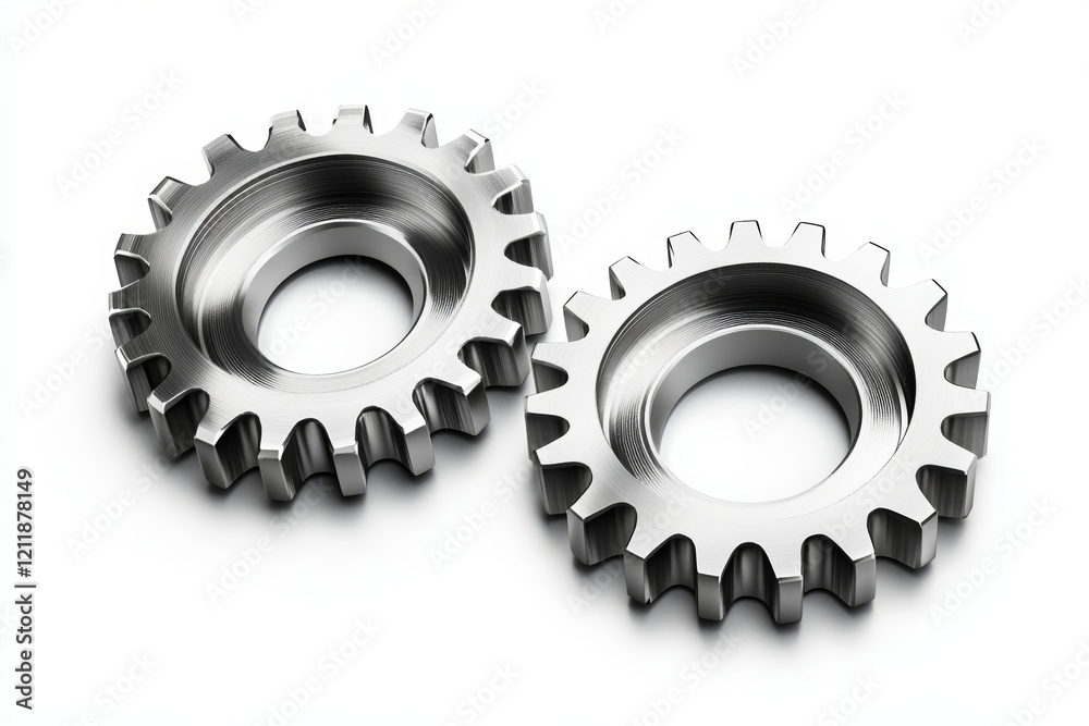 Steel gear wheels - tools and settings icon, Generative AI Steel gear wheels - tools and settings icon, Generative AI