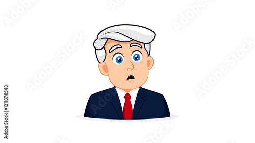 Pixel Art Portrait of a Surprised Man in a Suit