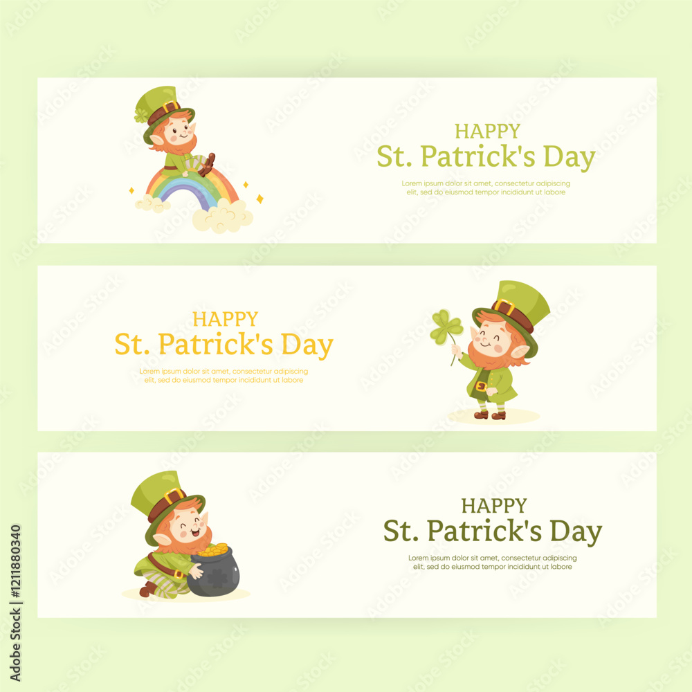 Fototapeta premium St. patricks day. Set of banners, Posters postcards, different formats and sizes.
