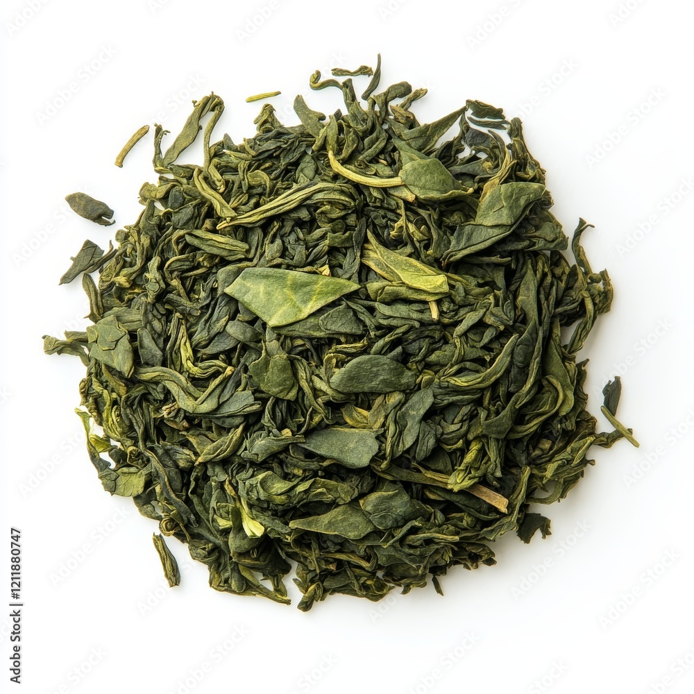 Green tea leaf isolated on white background Green tea leaf isolated on white background