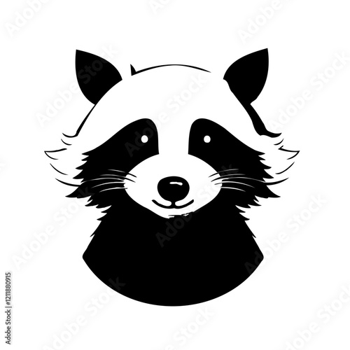 Black and white raccoon portrait