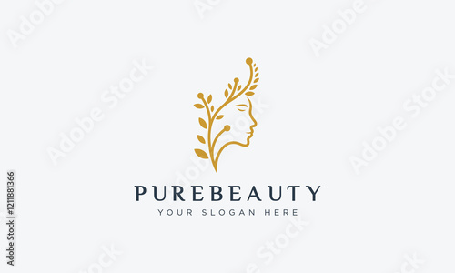 Fashion and pure beauty logo design vector template