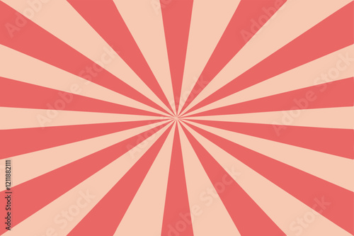 Abstract Pink and Beige Sunburst Rays Background Design.