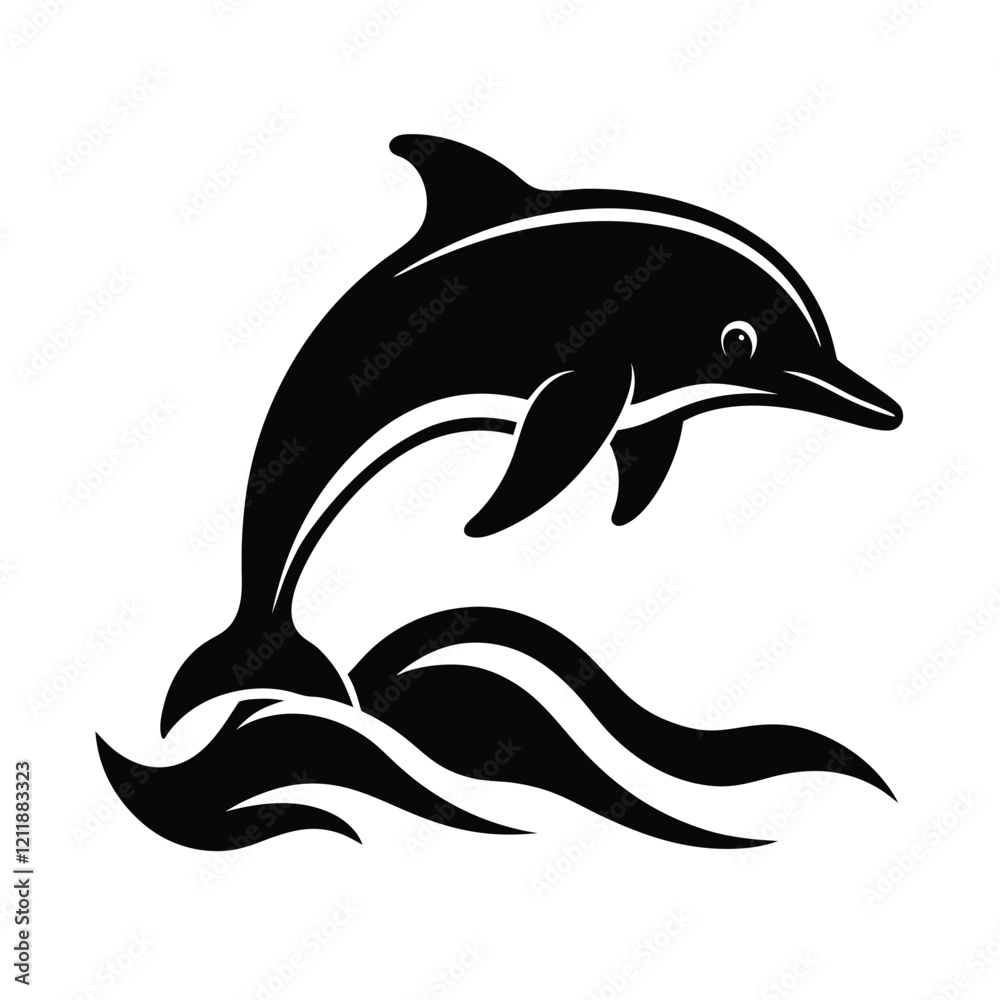 Fototapeta premium dolphin isolated on white background vector illustration