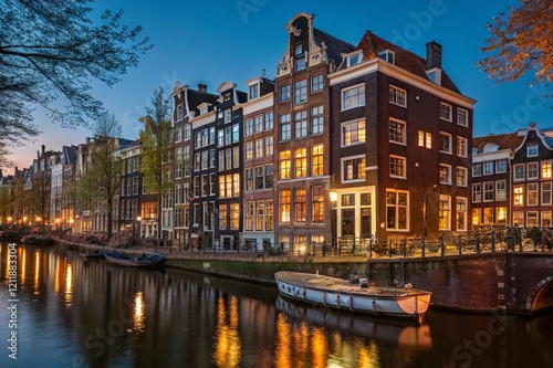 city canal at night