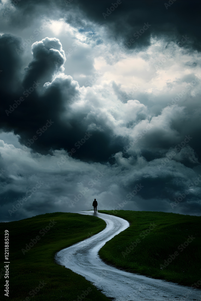 A person walking down a winding road, with dark clouds behind them and a bright, peaceful sky ahead, symbolizing the journey to recovery.
A person walking down a winding road, with dark clouds behind them and a bright, peaceful sky ahead, symbolizing the journey to recovery.