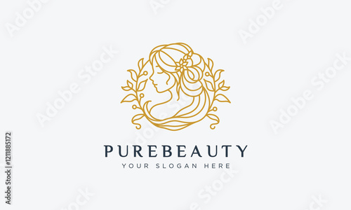 Fashion and pure beauty logo design vector template