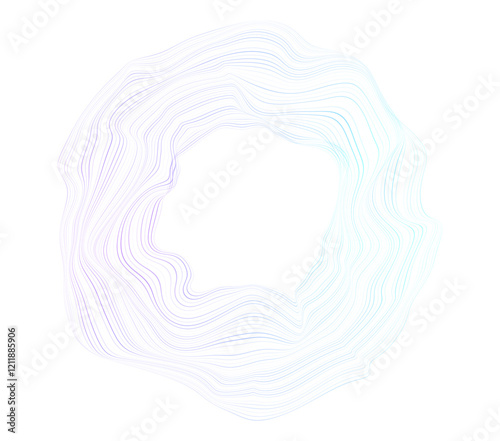 Abstract writhing circle lines of different colors on a black background. Vector illustration in concept technology, science, music, modernity.