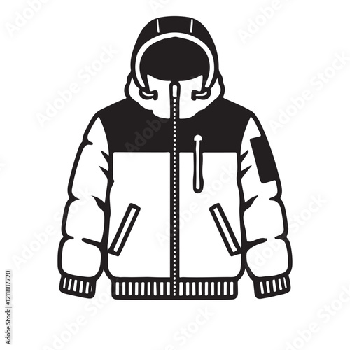 Stylish Two-Tone Winter Puffer Jacket Design