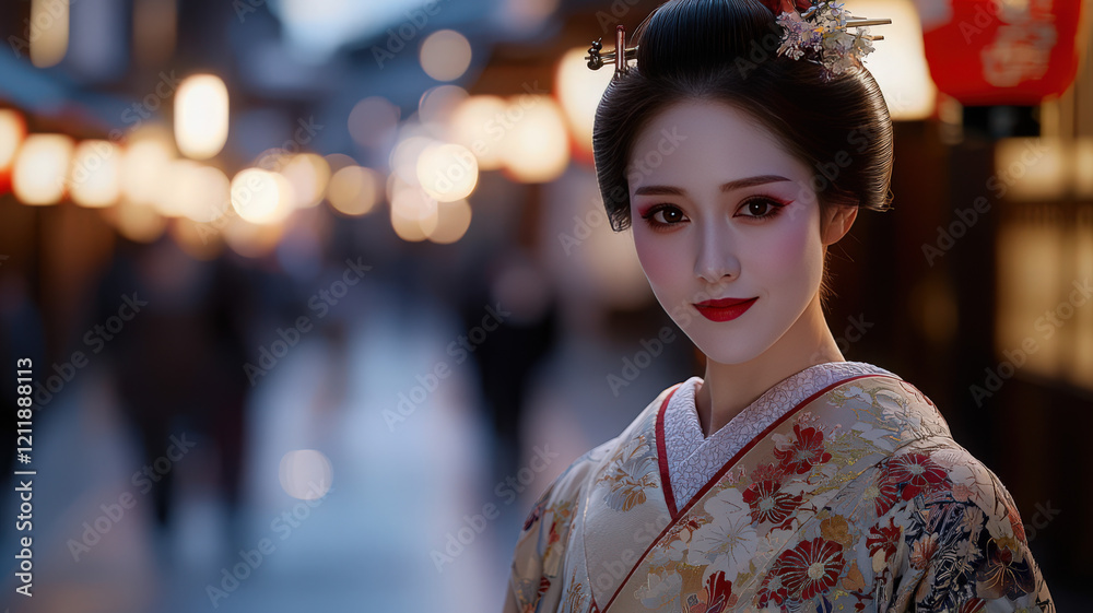 Traditional Geisha in Gion District Traditional Geisha in Gion District