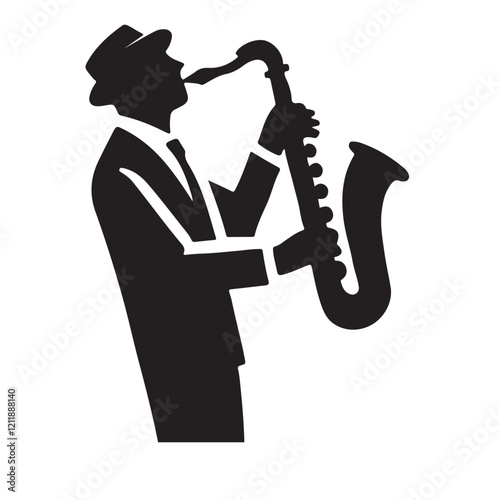 Saxophonist Silhouette A Classic Jazz Musician Illustration