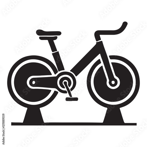 Silhouette of a Spin Bike for Indoor Cycling