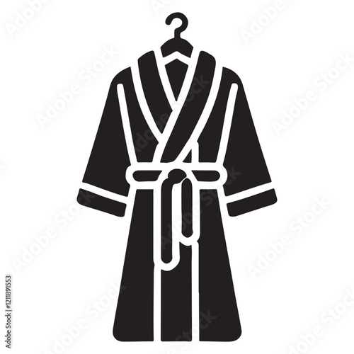 Bathrobe Hanging on a Hanger Silhouette Icon