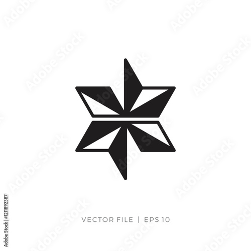 six pointed star windmill rotate logo