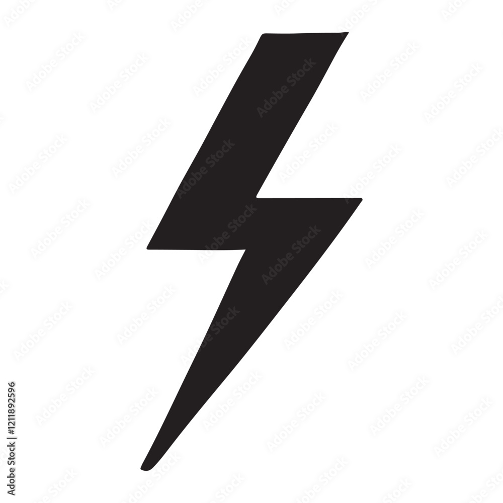 Bold Lightning Bolt Silhouette Electricity Power Symbol Bold Lightning Bolt Silhouette Electricity Power Symbol