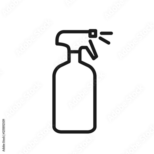 Spray bottle line icon. Plant watering sprayer. Automobile product bottle. Surface cleaning detergent packaging. For web design purposes. Vector illustration isolated on white background