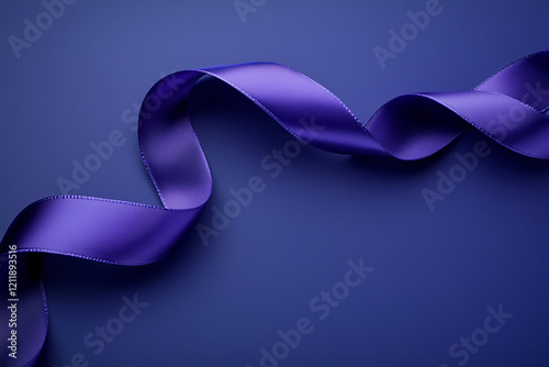 International Epilepsy Day. Purple ribbon on purple background. Alzheimer's disease, Pancreatic cancer, Hodgkin's Lymphoma awareness. World Lupus Day and world cancer. Banner. copyspace photo