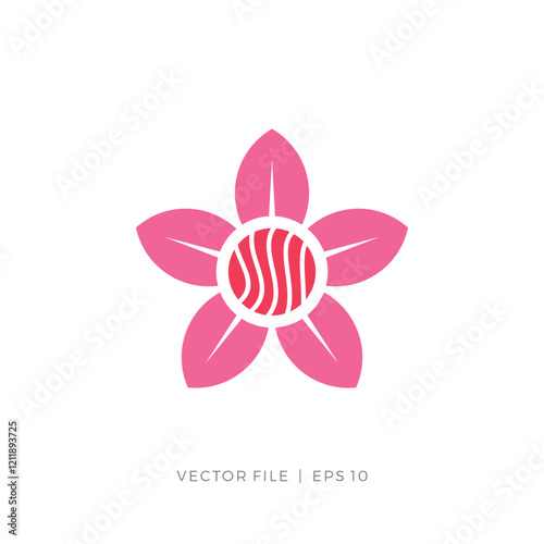 sushi food and sakura flower logo