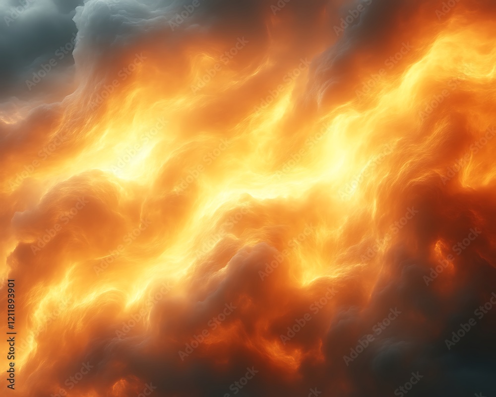 Fiery, swirling cloudscape; abstract texture. Fiery, swirling cloudscape; abstract texture.