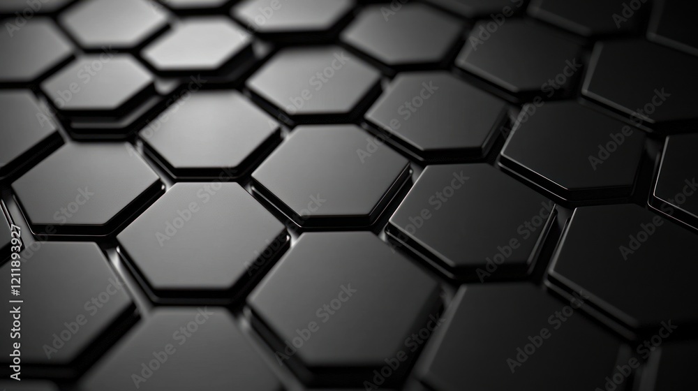 Dark Hexagon Pattern, 3D Render, Abstract Background, Tech Texture Dark Hexagon Pattern, 3D Render, Abstract Background, Tech Texture