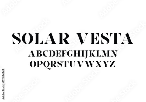 Solar Vesta font for logo and headline. Isolated vector typeset