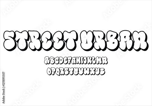 Street Urban font for logo and headline. Isolated vector typeset
