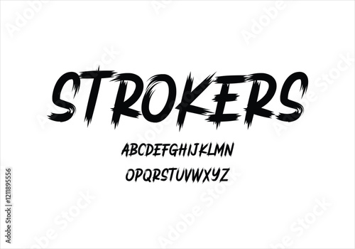 Strokers font for logo and headline. Isolated vector typeset