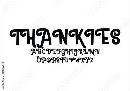 Thankies font for logo and headline. Isolated vector typeset