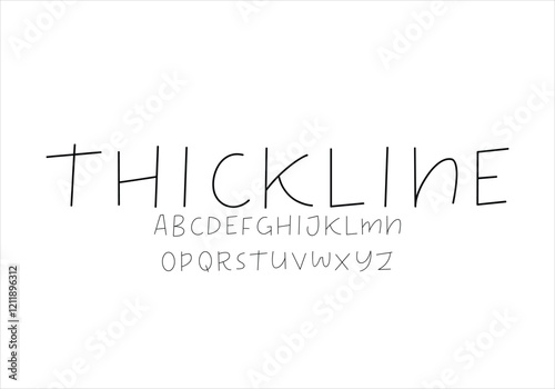 Thickline font for logo and headline. Isolated vector typeset