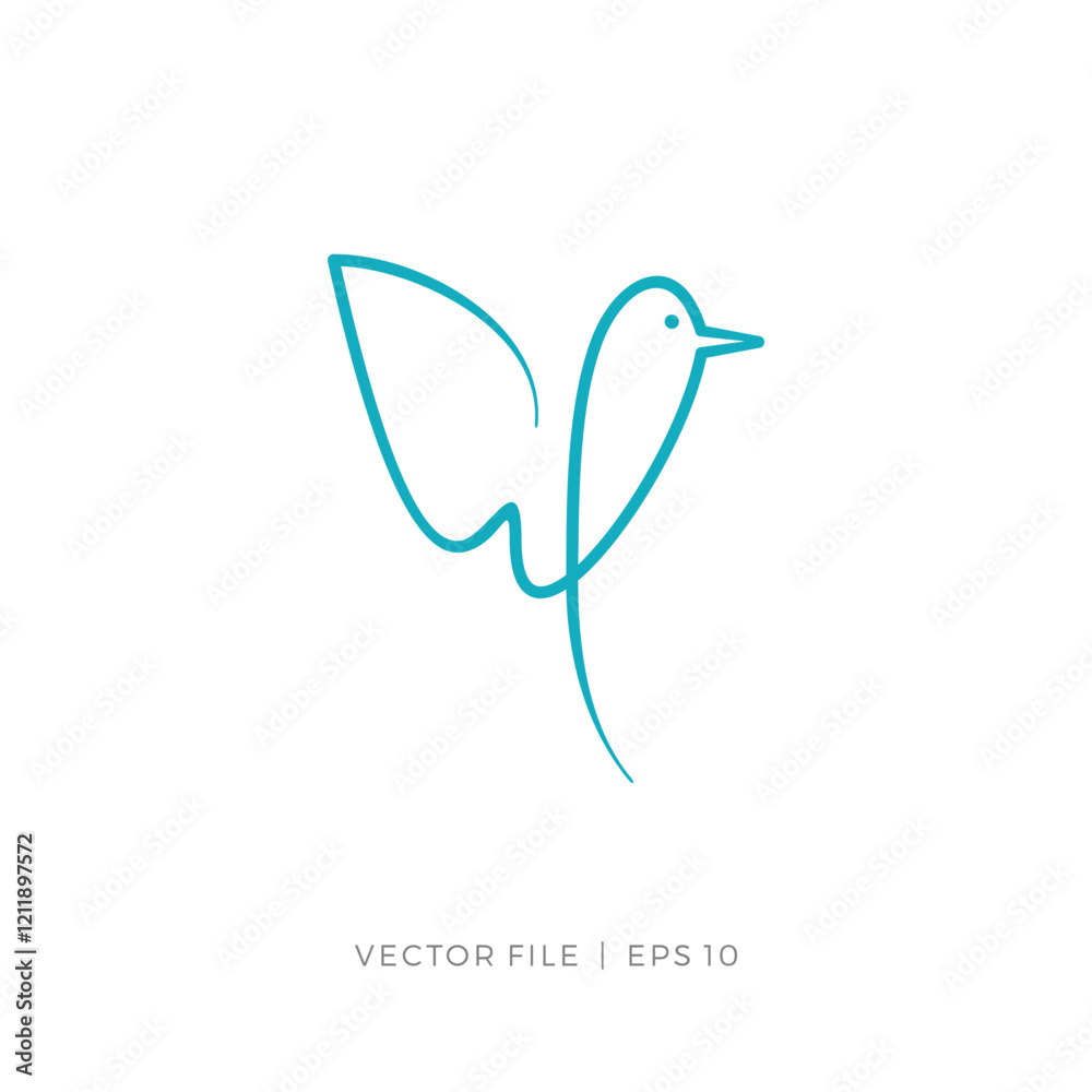 Obraz premium bird line art simple logo
