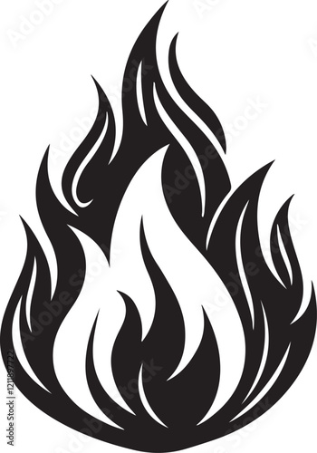 Fire Icon Vector Silhouette Design