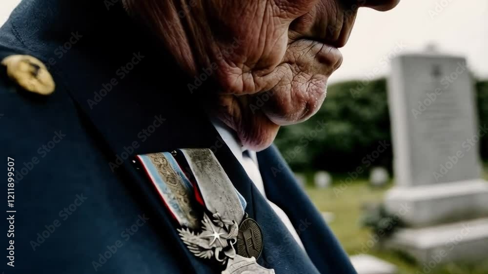 Honor and Remembrance During a Solemn Ceremony at the Veterans' Memorial Site