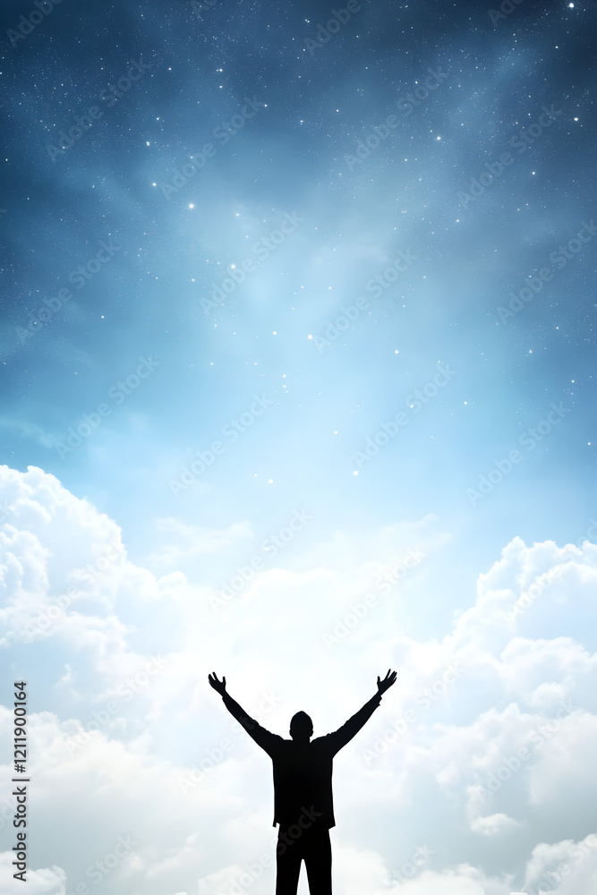 A person standing under a glowing sky filled with stars, symbolizing hope, guidance, and inner peace.
A person standing under a glowing sky filled with stars, symbolizing hope, guidance, and inner peace.