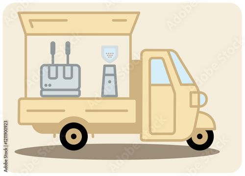 Italian ape car coffee shop