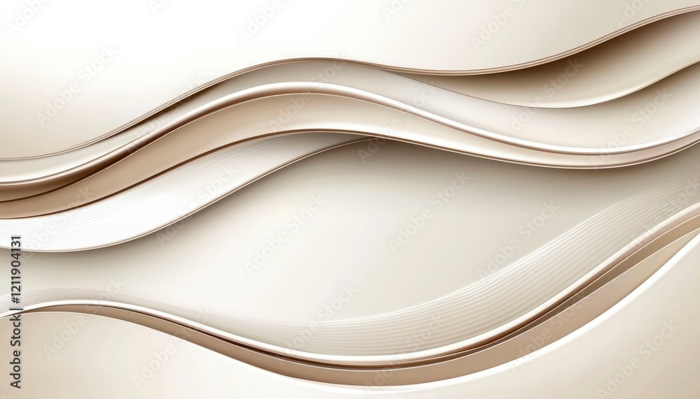 Fototapeta premium Elegant Beige and Brown Abstract Wave Design