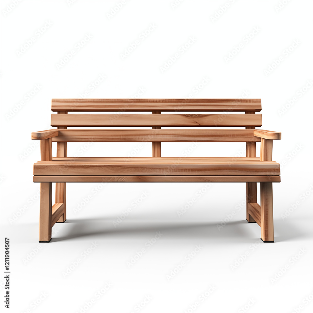 Wooden Park Bench Empty Seat Light Wood Outdoor Furniture Wooden Park Bench Empty Seat Light Wood Outdoor Furniture
