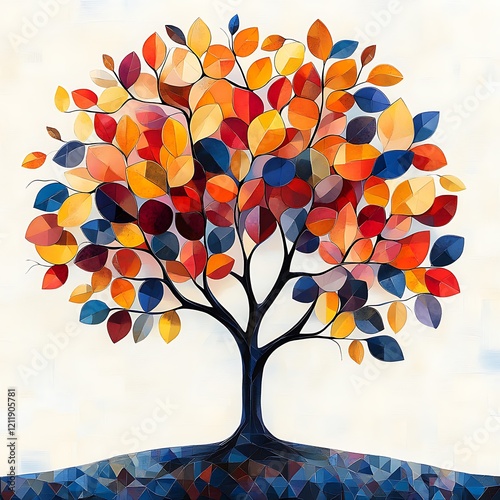 Colorful Tree Leaves Design photo