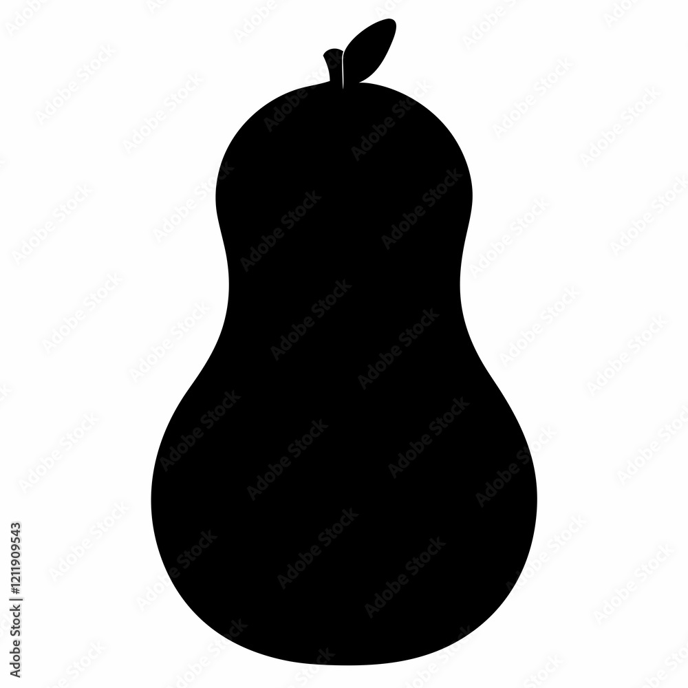 Minimalist Butternut Squash Silhouette Vector Minimalist Butternut Squash Silhouette Vector