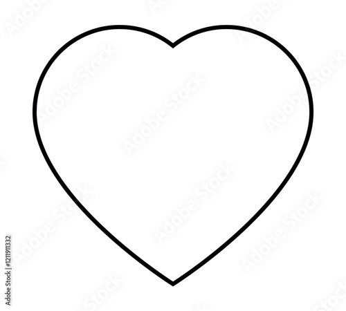 Wallpaper Mural heart shape symbol, black and white vector silhouette illustration Torontodigital.ca