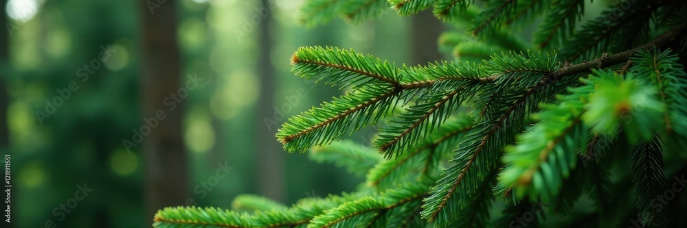 Majestic fir tree with bright green needles in a forest, forest, wilderness, evergreen Majestic fir tree with bright green needles in a forest, forest, wilderness, evergreen