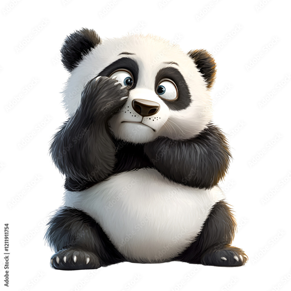 Fototapeta premium Cute Spring Panda Clipart Vector Illustration
