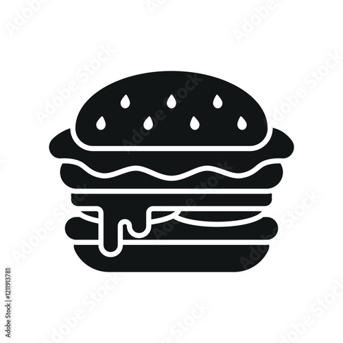 Beer drink and hamburger food icon with a crisp and elegant outline characterized by thin strokes and simplicity, offering versatile usage for web, app, or print media embracing minimalist trends