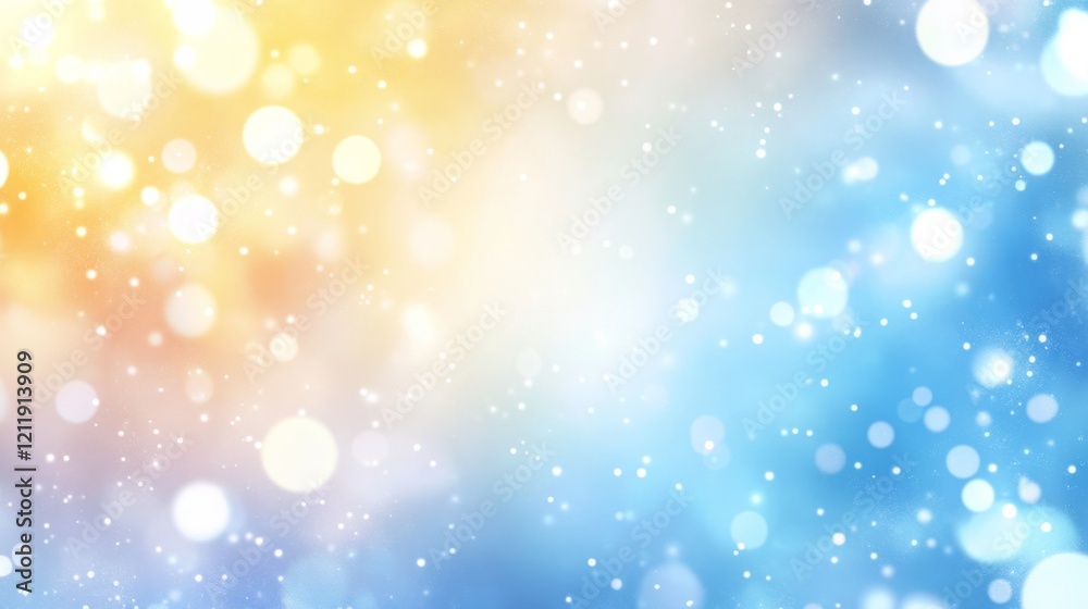 Festive bokeh lights in blue, yellow, and white, perfect for holiday designs Festive bokeh lights in blue, yellow, and white, perfect for holiday designs