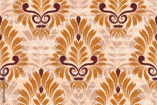 damask seamless pattern, motif, fabric, wallpaper, background, etc.