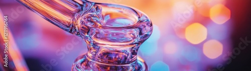 Close-up of glassware with vibrant colors and exquisite details. photo