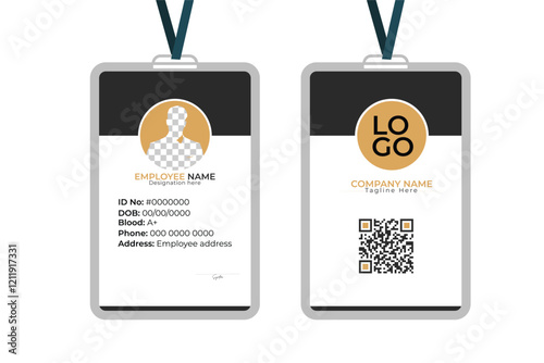 Company or corporate employee id card template design.